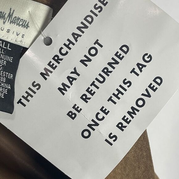 Neiman Marcus tan suede drape front jacket - Picture 6 of 6